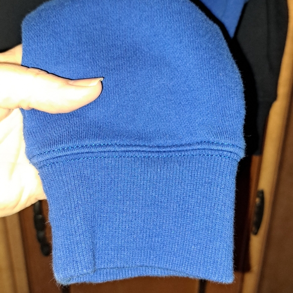 Ladies Ralph Lauren Color Block Navy Orange Logo Cropped Sweatshirt Med - Picture 5 of 10